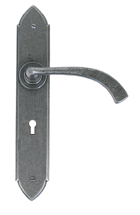From The Anvil - Pewter Gothic Curved Sprung Lever Lock Set | Sku. 33634 | Trade Door Handles.
