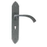From The Anvil - Pewter Gothic Curved Sprung Lever Lock Set | Sku. 33634 | Trade Door Handles.