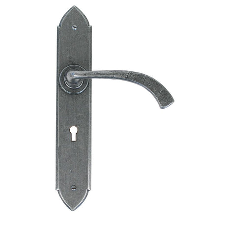 From The Anvil - Pewter Gothic Curved Sprung Lever Lock Set | Sku. 33634 | Trade Door Handles.