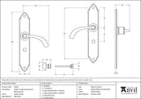 From The Anvil - Pewter Gothic Curved Sprung Lever Bathroom Set | Sku. 33636 | Trade Door Handles.