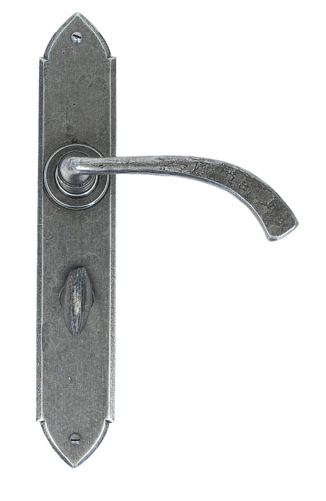From The Anvil - Pewter Gothic Curved Sprung Lever Bathroom Set | Sku. 33636 | Trade Door Handles.