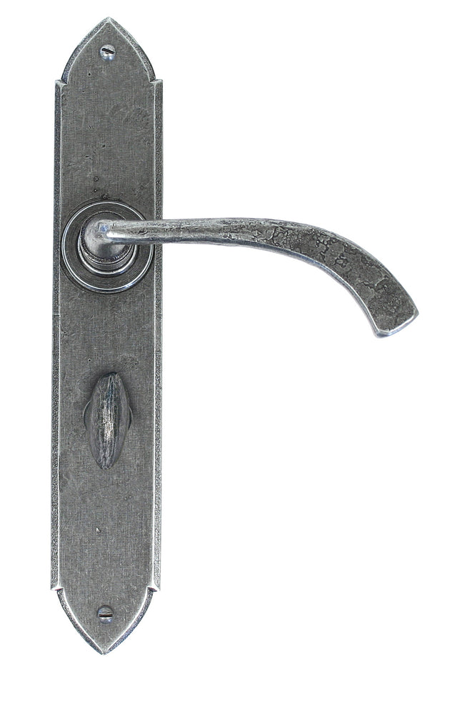 From The Anvil - Pewter Gothic Curved Sprung Lever Bathroom Set | Sku. 33636 | Trade Door Handles.
