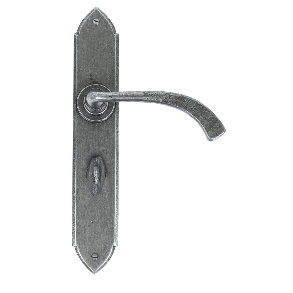 From The Anvil - Pewter Gothic Curved Sprung Lever Bathroom Set | Sku. 33636 | Trade Door Handles.