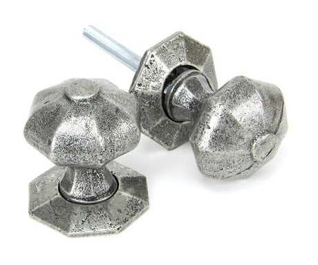 From The Anvil - Pewter Octagonal Mortice/Rim Knob Set | Sku. 33643 | Trade Door Handles.