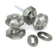From The Anvil - Pewter Octagonal Mortice/Rim Knob Set | Sku. 33643 | Trade Door Handles.