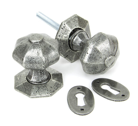 From The Anvil - Pewter Octagonal Mortice/Rim Knob Set | Sku. 33643 | Trade Door Handles.