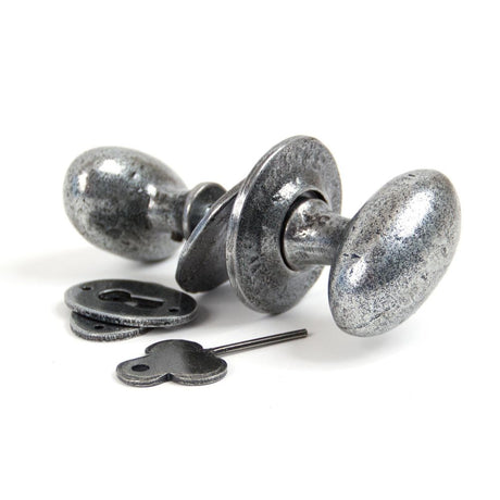 From The Anvil - Pewter Oval Mortice/Rim Knob Set | Sku. 33644 | Trade Door Handles.