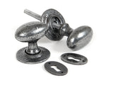 From The Anvil - Pewter Oval Mortice/Rim Knob Set | Sku. 33644 | Trade Door Handles.