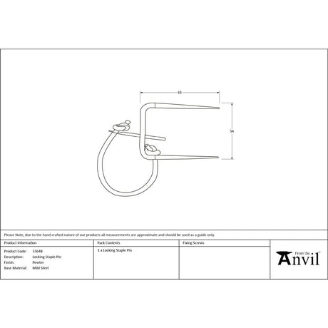 From The Anvil - Pewter Locking Staple Pin | Sku. 33648 | Trade Door Handles.