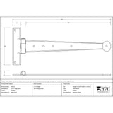 From The Anvil - Pewter 12" Penny End T Hinge (pair) | Sku. 33652 | Trade Door Handles.