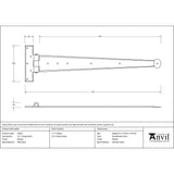 From The Anvil - Pewter 22" Penny End T Hinge (pair) | Sku. 33655 | Trade Door Handles.