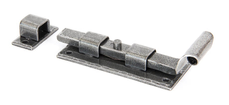 From The Anvil - Pewter 4" Straight Door Bolt | Sku. 33660 | Trade Door Handles.