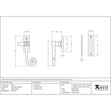 From The Anvil - Pewter Monkeytail Fastener | Sku. 33676 | Trade Door Handles.