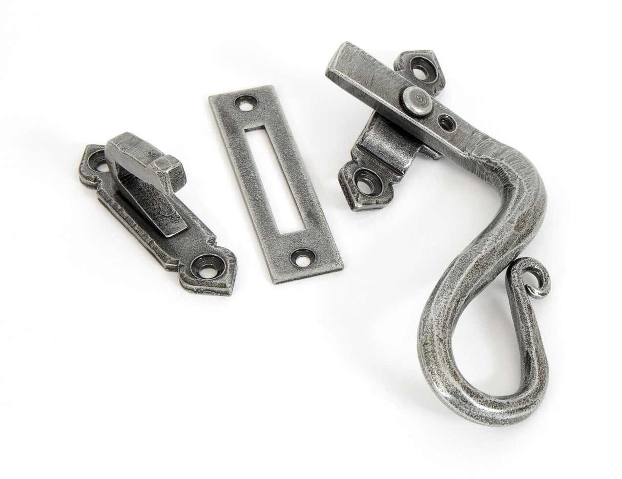 From The Anvil - Pewter Locking Shepherd's Crook Fastener - RH | Sku. 33709 | Trade Door Handles.