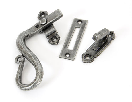 From The Anvil - Pewter Locking Shepherd's Crook Fastener - LH | Sku. 33710 | Trade Door Handles.