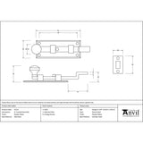 From The Anvil - Pewter 4" Cranked Knob Bolt | Sku. 33721 | Trade Door Handles.