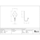 From The Anvil - Pewter Fleur-De-Lys Coat Hook | Sku. 33722 | Trade Door Handles.
