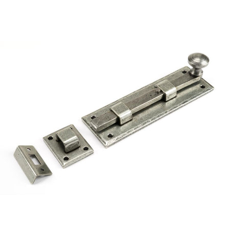 From The Anvil - Pewter 6" Straight Knob Bolt | Sku. 33723 | Trade Door Handles.