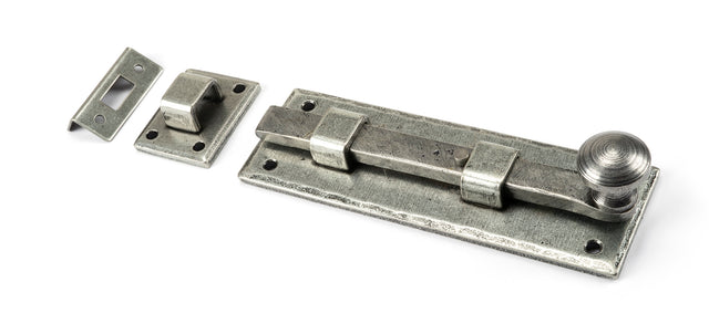 From The Anvil - Pewter 6" Straight Knob Bolt | Sku. 33723 | Trade Door Handles.