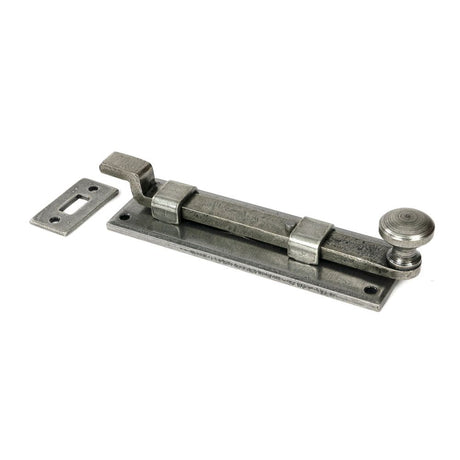 From The Anvil - Pewter 6" Cranked Knob Bolt | Sku. 33724 | Trade Door Handles.