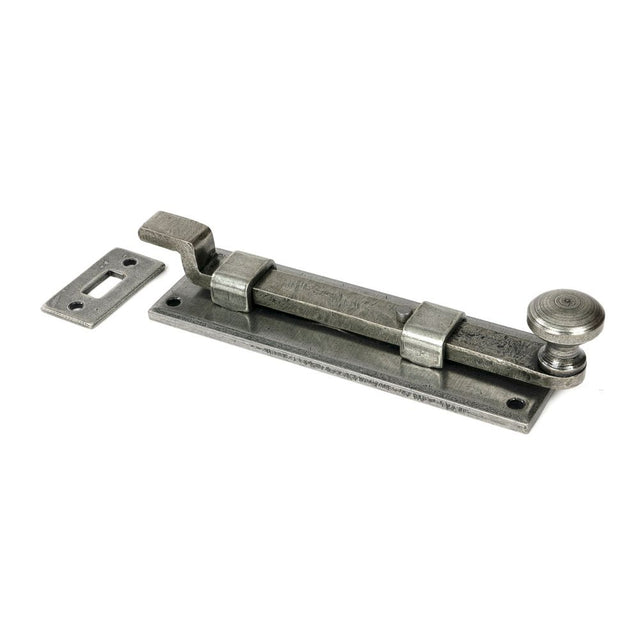 From The Anvil - Pewter 6" Cranked Knob Bolt | Sku. 33724 | Trade Door Handles.