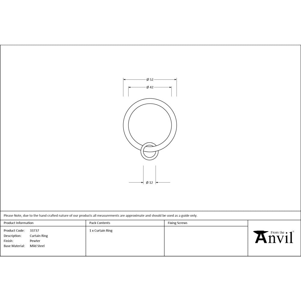 From The Anvil - Pewter Curtain Ring | Sku. 33737 | Trade Door Handles.