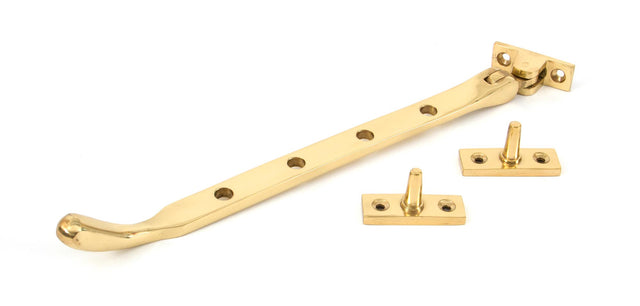 From The Anvil - Polished Brass 10" Peardrop Stay | Sku. 33750 | Trade Door Handles.