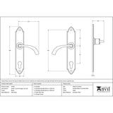 From The Anvil - Black Gothic Curved Lever Espag. Lock Set | Sku. 33764 | Trade Door Handles.