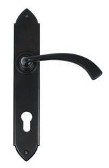 From The Anvil - Black Gothic Curved Lever Espag. Lock Set | Sku. 33764 | Trade Door Handles.
