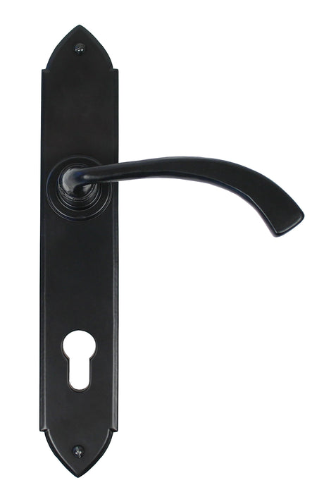 From The Anvil - Black Gothic Curved Lever Espag. Lock Set | Sku. 33764 | Trade Door Handles.