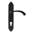 From The Anvil - Black Gothic Curved Lever Espag. Lock Set | Sku. 33764 | Trade Door Handles.