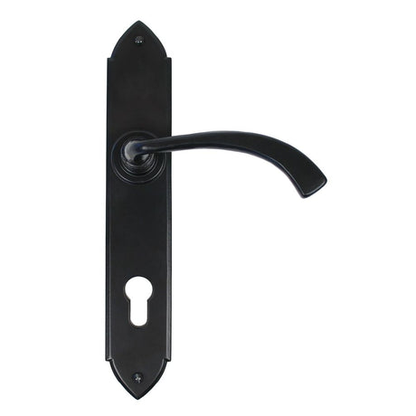 From The Anvil - Black Gothic Curved Lever Espag. Lock Set | Sku. 33764 | Trade Door Handles.