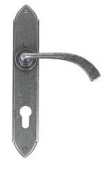 From The Anvil - Pewter Gothic Curved Lever Espag. Lock Set | Sku. 33765 | Trade Door Handles.