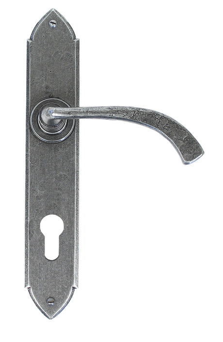 From The Anvil - Pewter Gothic Curved Lever Espag. Lock Set | Sku. 33765 | Trade Door Handles.