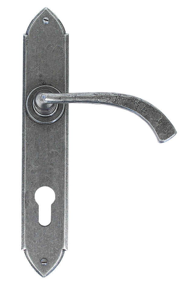 From The Anvil - Pewter Gothic Curved Lever Espag. Lock Set | Sku. 33765 | Trade Door Handles.