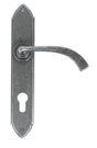 From The Anvil - Pewter Gothic Curved Lever Espag. Lock Set | Sku. 33765 | Trade Door Handles.