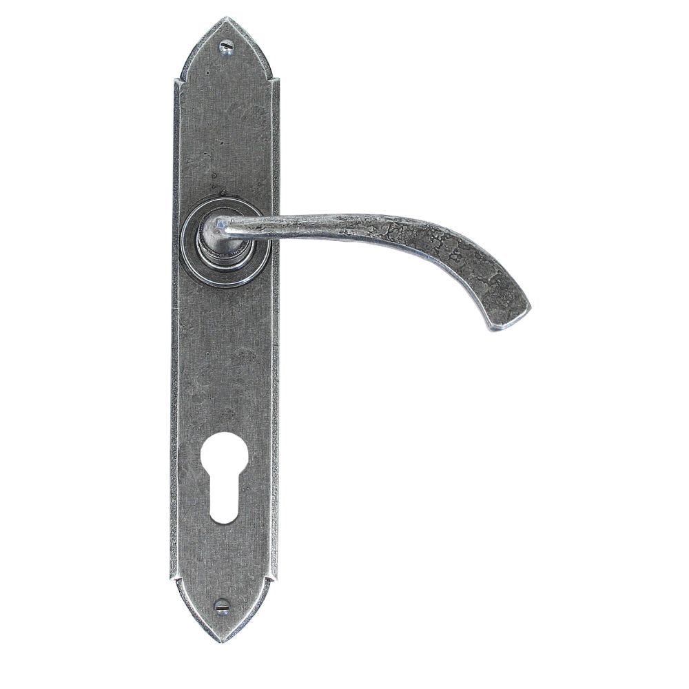 From The Anvil - Pewter Gothic Curved Lever Espag. Lock Set | Sku. 33765 | Trade Door Handles.