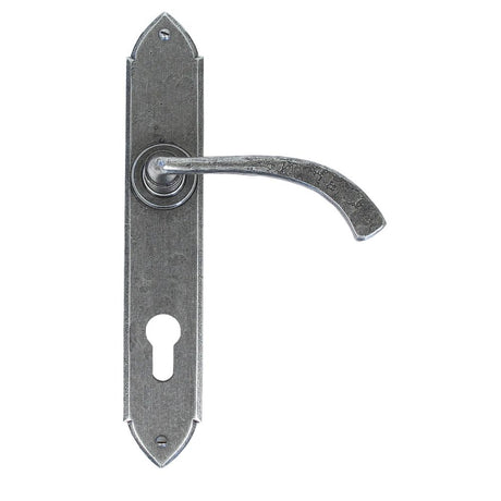 From The Anvil - Pewter Gothic Curved Lever Espag. Lock Set | Sku. 33765 | Trade Door Handles.