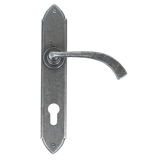 From The Anvil - Pewter Gothic Curved Lever Espag. Lock Set | Sku. 33765 | Trade Door Handles.