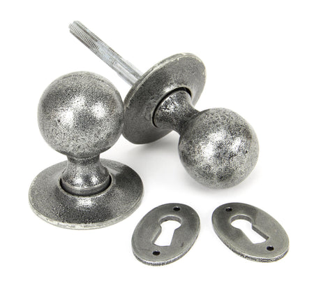 From The Anvil - Pewter Round Mortice/Rim Knob Set | Sku. 33778 | Trade Door Handles.