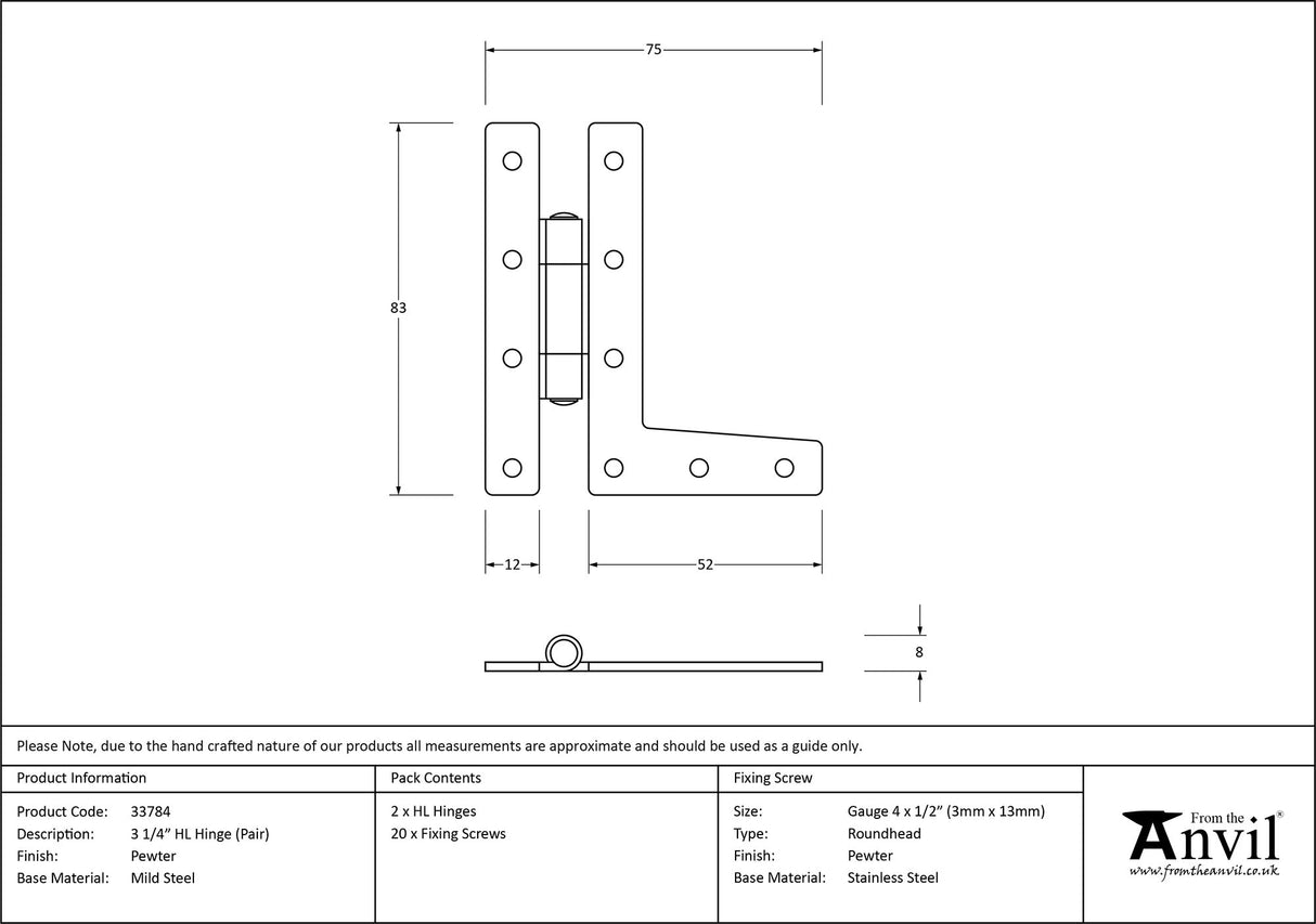 From The Anvil - Pewter 3ÃƒÆ’Ã†€™Ãƒ€ ‚¬„¢ÃƒÆ’‚¬ €š¬€ž¢ÃƒÆ’Ã†€™¢ÃƒÆ’¢€š¬Ã…¡¬ÃƒÆ’‚¬¦¡ÃƒÆ’Ã†€™Ãƒ€ ‚¬„¢ÃƒÆ’¢‚¬Å¡¬Ãƒ€¦¡ÃƒÆ’Ã†€™€š¬Ã…¡ÃƒÆ’‚¬Å¡¼" HL Hinge (pair) | Sku. 33784 | Trade Door Handles.