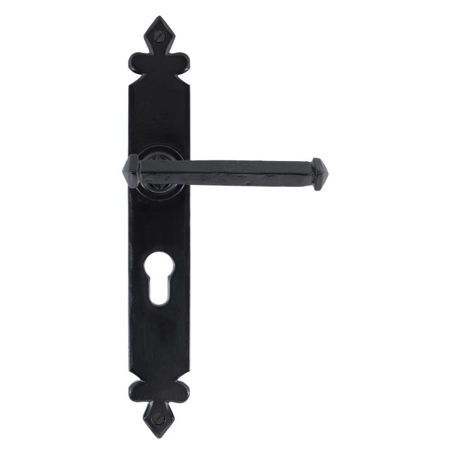 From The Anvil - Black Tudor Lever Euro Lock Set | Sku. 33827 | Trade Door Handles.