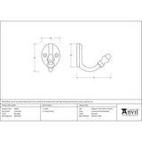From The Anvil - Beeswax Coat Hook | Sku. 33858 | Trade Door Handles.