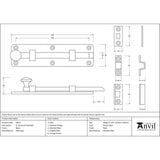 From The Anvil - Black 6" Universal Bolt | Sku. 33872 | Trade Door Handles.