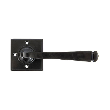From The Anvil - Black Avon Lever on Rose Set Sprung | Sku. 33873/S | Trade Door Handles.