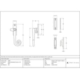 From The Anvil - Black Locking Deluxe Monkeytail Fastener - RH | Sku. 33881 | Trade Door Handles.