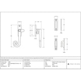 From The Anvil - Black Locking Deluxe Monkeytail Fastener - LH | Sku. 33882 | Trade Door Handles.