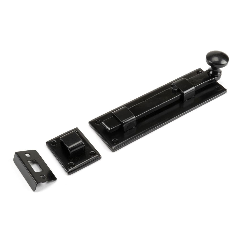 From The Anvil - Black 6" Straight Knob Bolt | Sku. 33980 | Trade Door Handles.