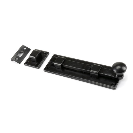 From The Anvil - Black 6" Straight Knob Bolt | Sku. 33980 | Trade Door Handles.