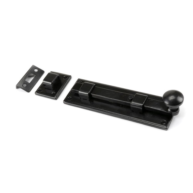 From The Anvil - Black 6" Straight Knob Bolt | Sku. 33980 | Trade Door Handles.